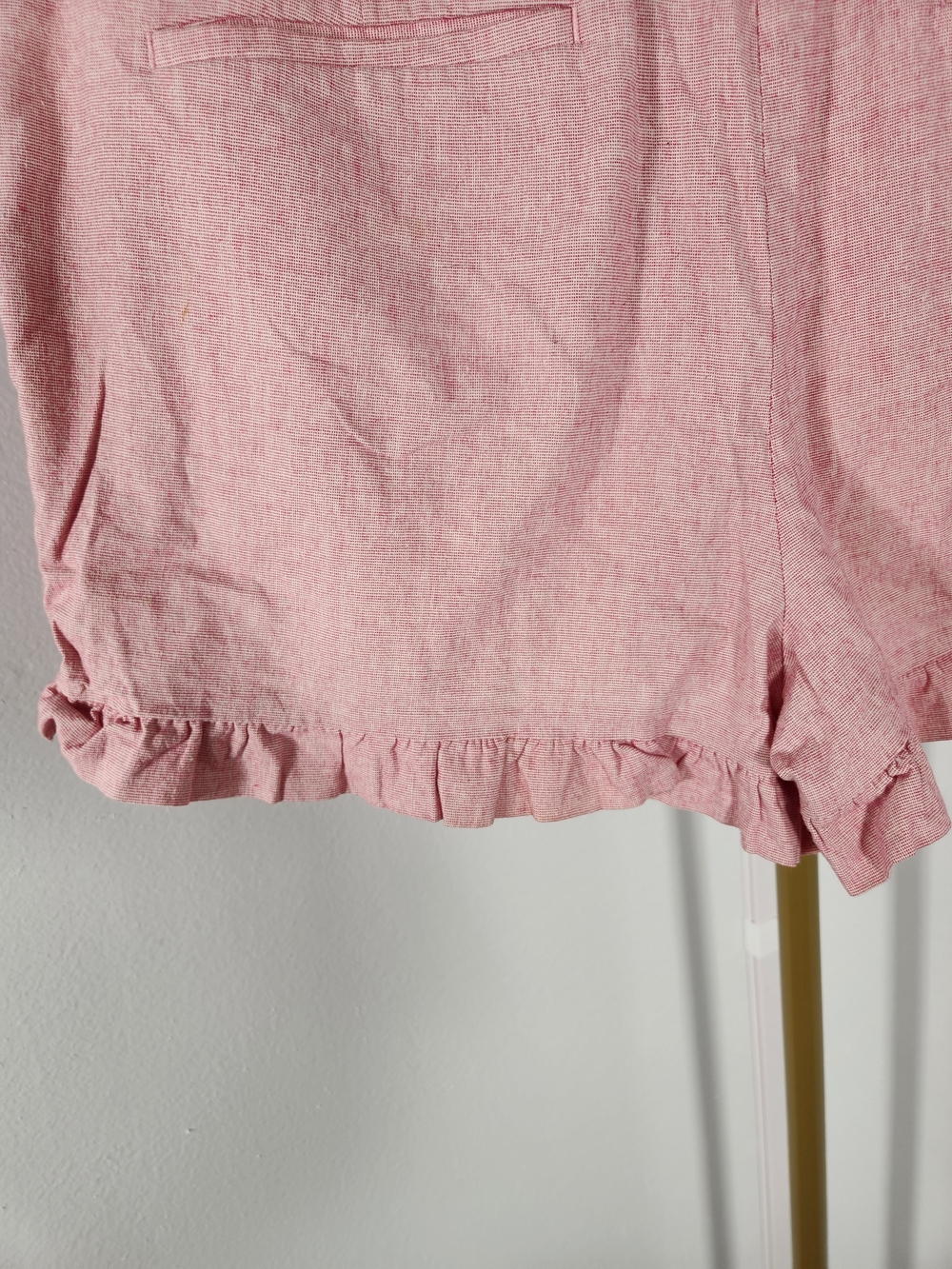 LOFT Pink High-Waist Ruffle-Hem Shorts - Picture 4 of 7